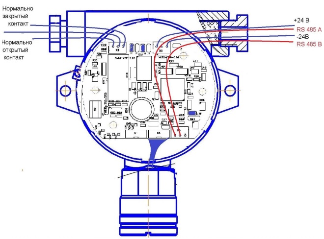 Схема электрических соединений по интерфейсу RS-485
