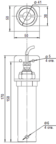 Габаритные размеры газоанализатора Сенсон-СД-7031 в металлическом корпусе